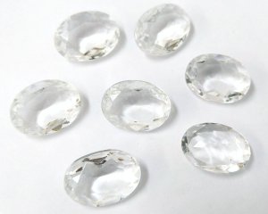 画像1: ヴィンテージ/チェコ/ガラスストーン/クリスタル/18×13mm（1個）