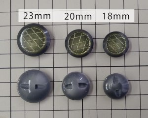 画像2: デッドストック/日本/プラスチックボタン/ゴールドチェック(1個)
